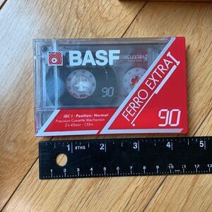 BASF Ferro Extra I 90 Minute Blank Audio Cassette Tape 1 one New Sealed tape